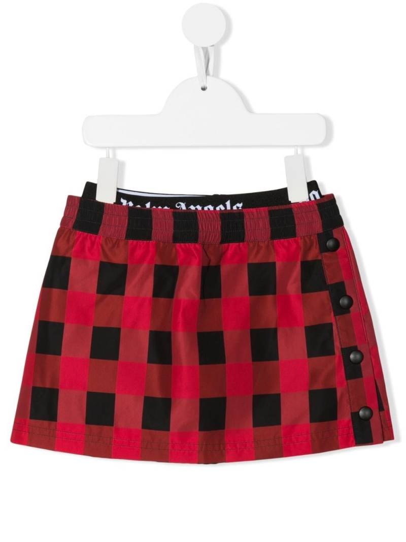 Palm Angels Kids plaid-print skirt - Red von Palm Angels Kids