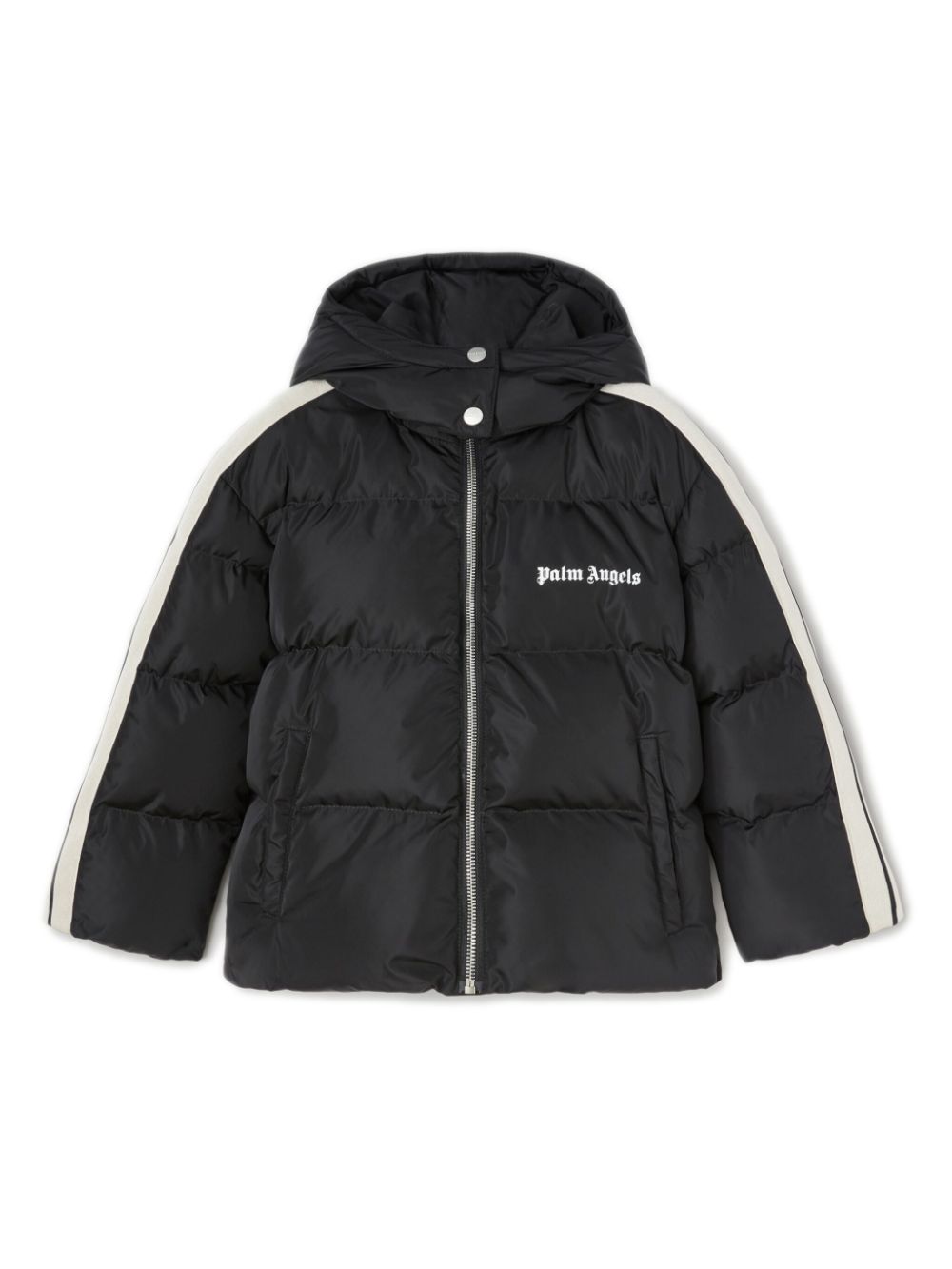 Palm Angels Kids quilted hooded puffer jacket - Black von Palm Angels Kids