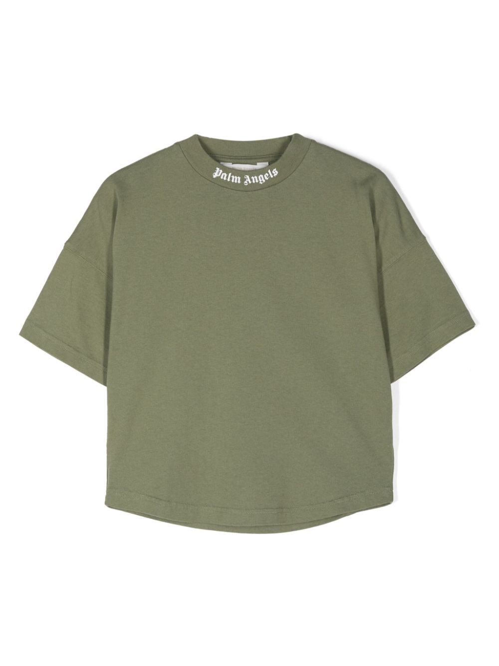 Palm Angels Kids raised logo-detail T-shirt - Green von Palm Angels Kids