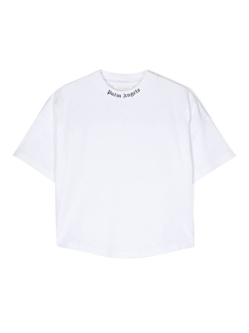 Palm Angels Kids rubberised-logo cotton T-shirt - White von Palm Angels Kids