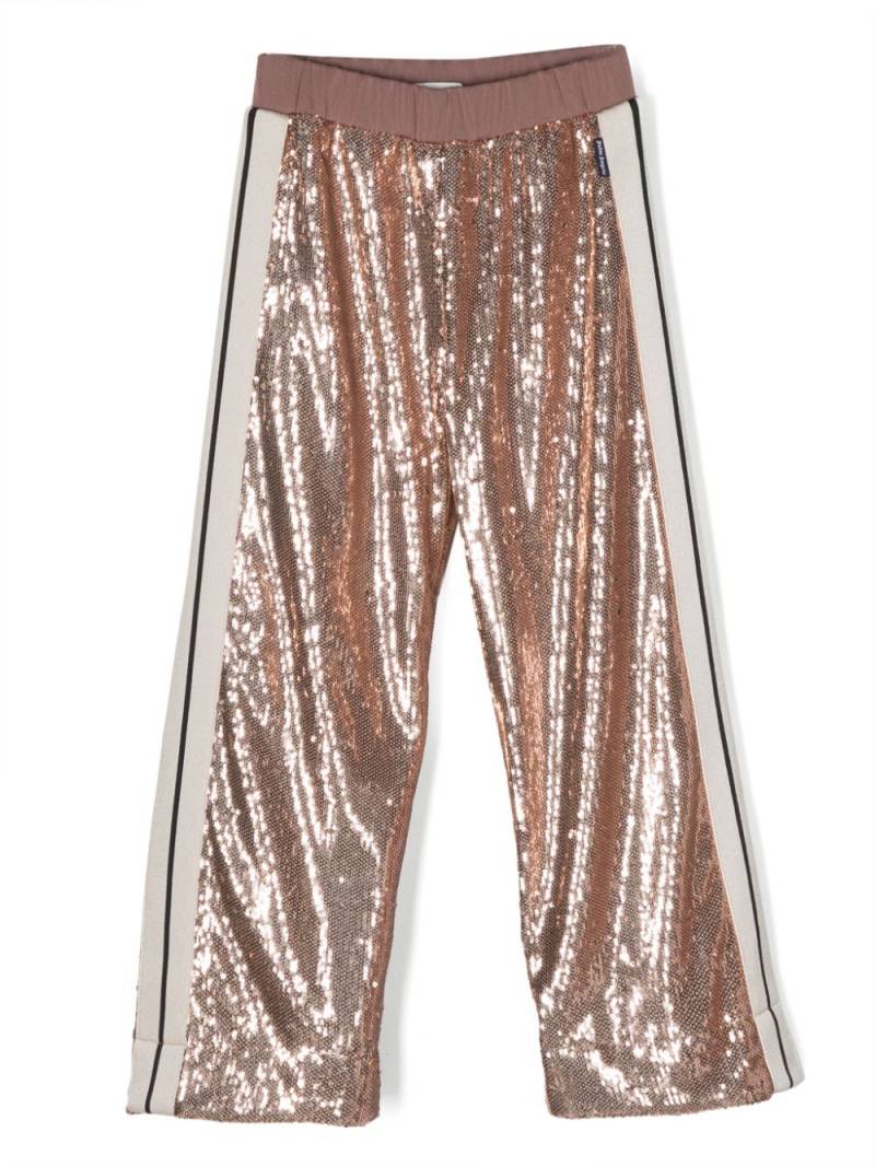 Palm Angels Kids sequin-embellished stripe-detail trousers - Pink von Palm Angels Kids