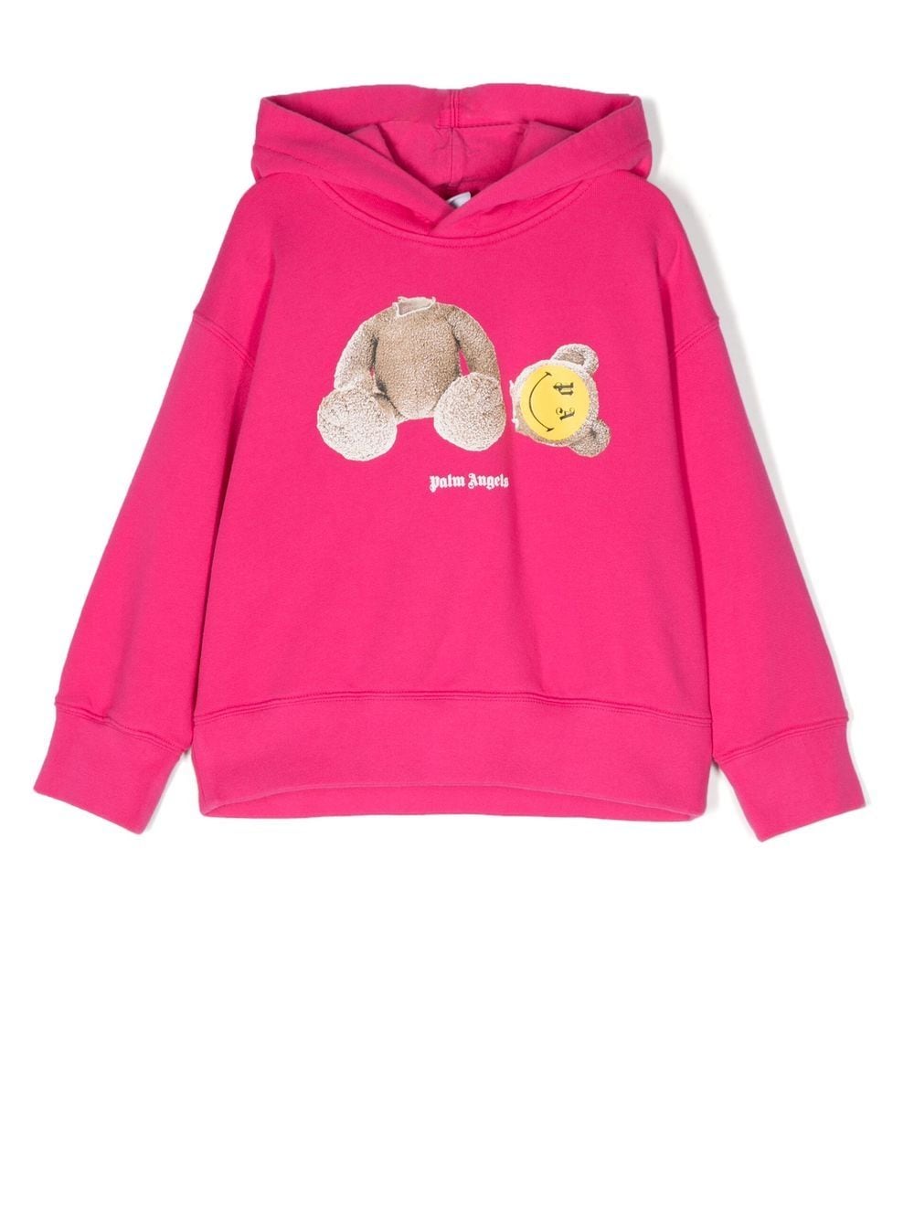 Palm Angels Kids smiley teddy-bear print hoodie - Pink von Palm Angels Kids