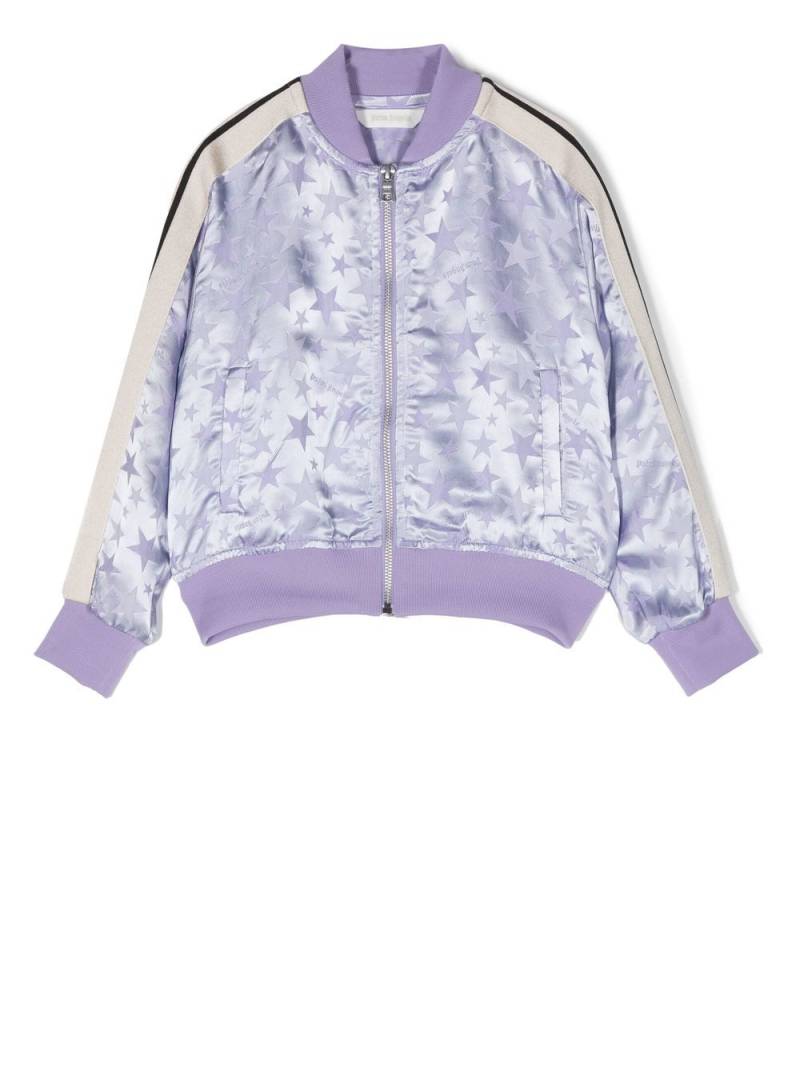 Palm Angels Kids star-jacquard track jacket - Purple von Palm Angels Kids