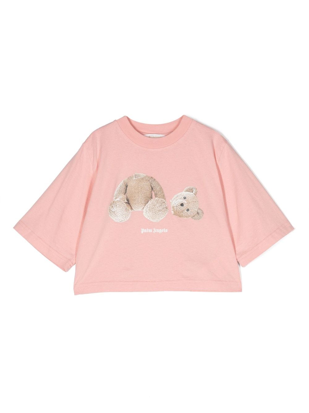 Palm Angels Kids teddy-bear cotton crop top - Pink von Palm Angels Kids