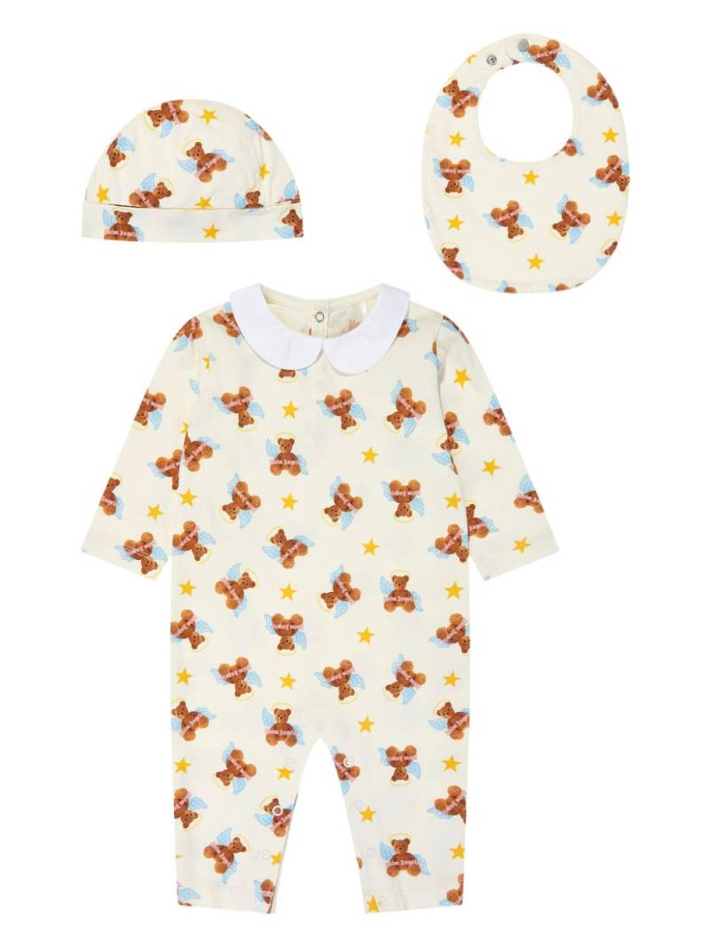 Palm Angels Kids teddy bear-print romper set - Neutrals von Palm Angels Kids