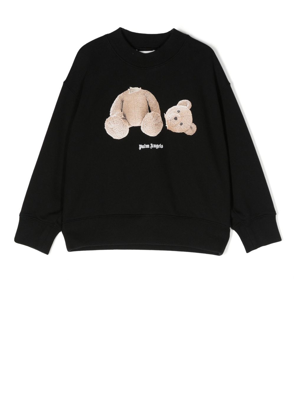 Palm Angels Kids teddy-print cotton sweatshirt - Black von Palm Angels Kids