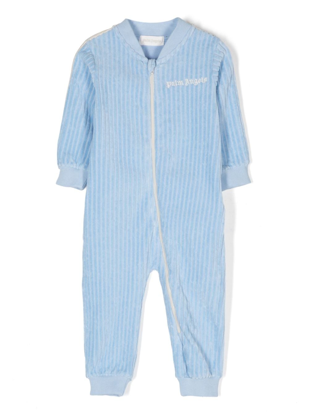 Palm Angels Kids velour romper - Blue von Palm Angels Kids