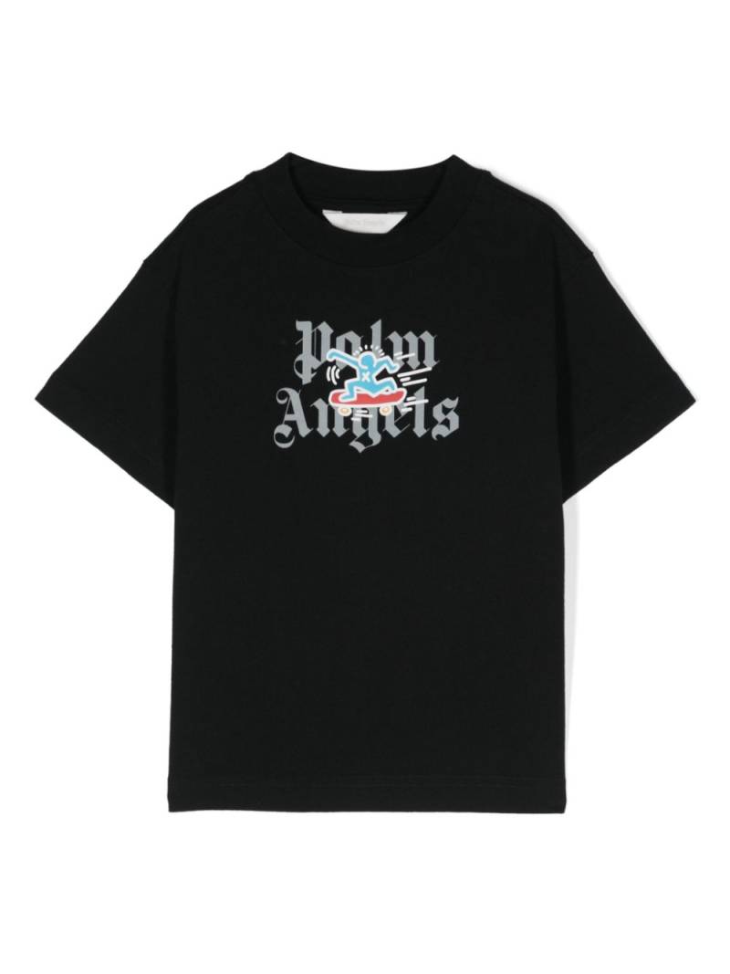 Palm Angels Kids x Keith Haring skateboard-print T-shirt - Black von Palm Angels Kids