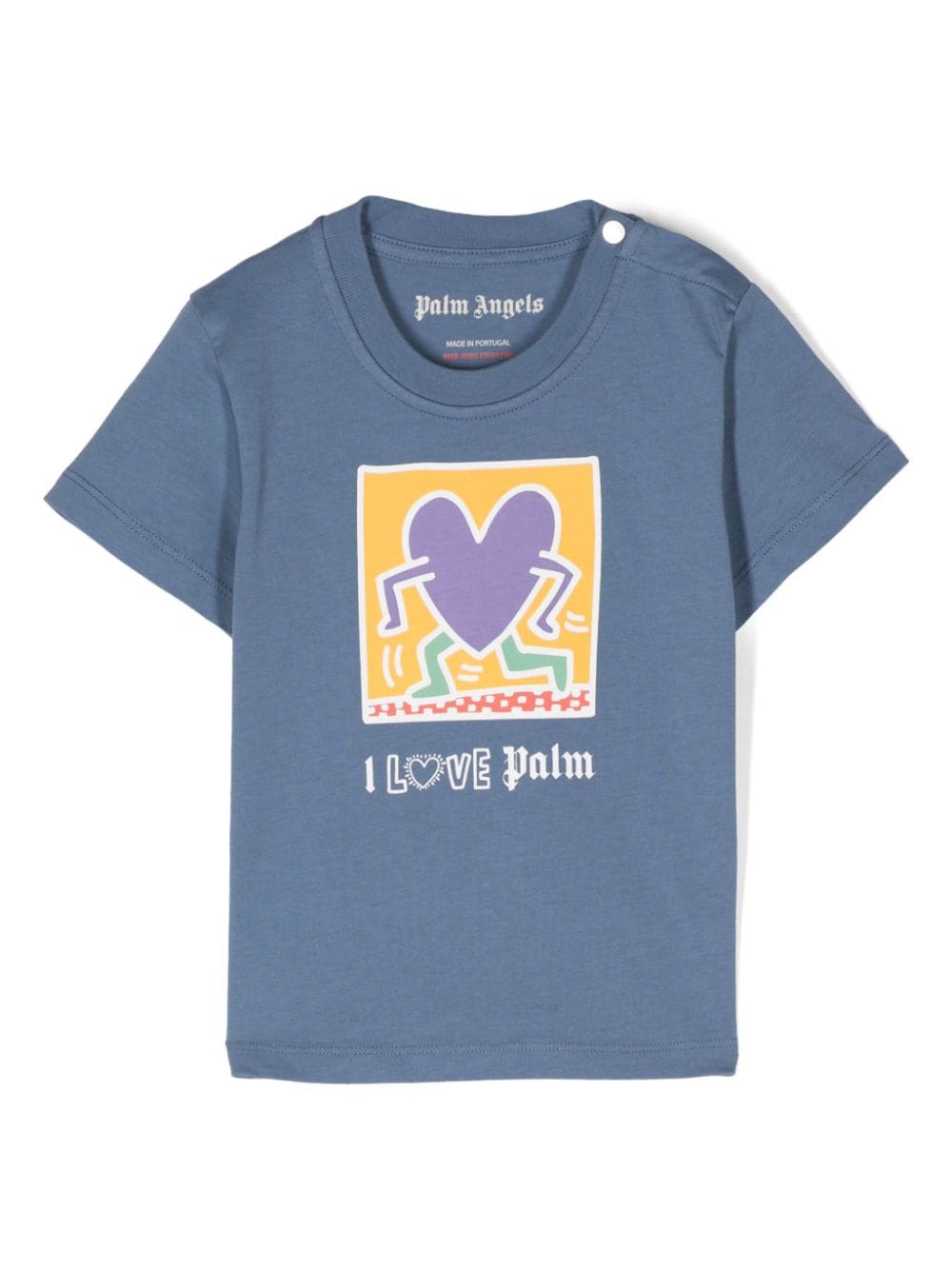 Palm Angels Kids x Keith Haring heart-print T-shirt - Blue von Palm Angels Kids