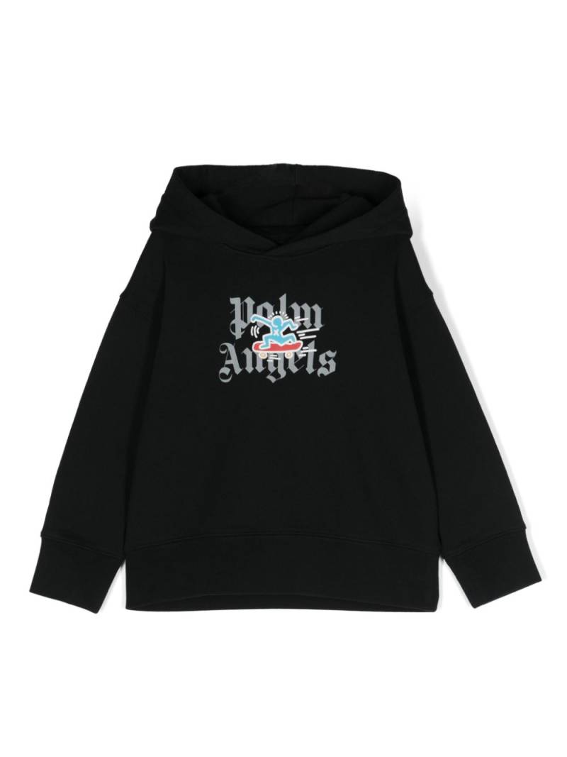 Palm Angels Kids x Keith Haring logo-print hoodie - Black von Palm Angels Kids