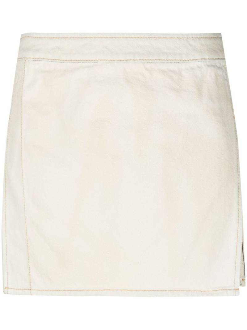 Palm Angels Bull denim miniskirt - Neutrals von Palm Angels