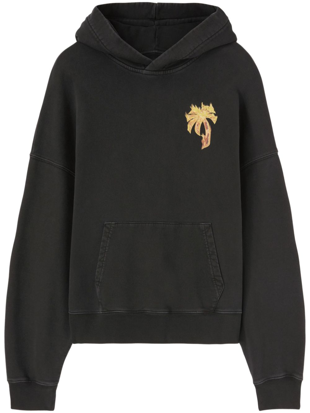 Palm Angels Burning Palm cotton hoodie - Black von Palm Angels