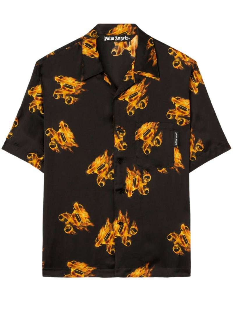 Palm Angels Burning monogram-print shirt - Black von Palm Angels