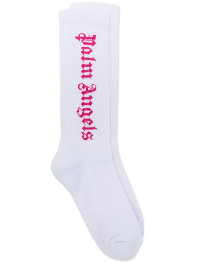 Palm Angels Classic Logo socks - White von Palm Angels