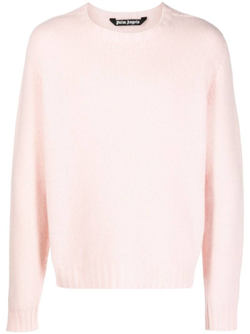 Palm Angels curved-logo wool-blend jumper - Pink von Palm Angels