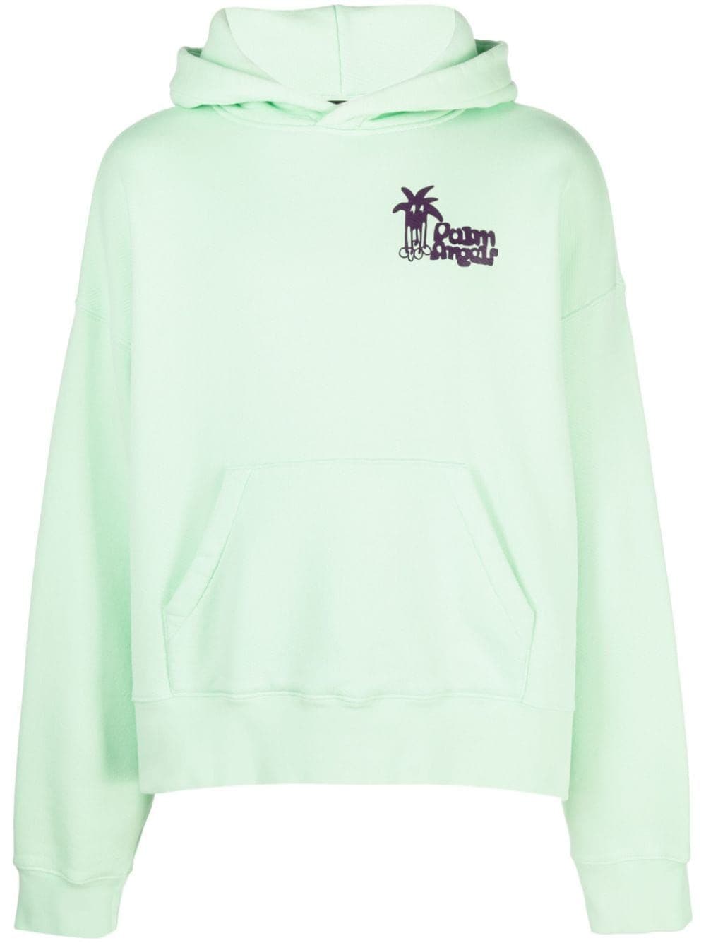 Palm Angels Douby logo-print cotton hoodie - Green von Palm Angels