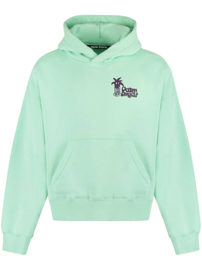 Palm Angels Douby logo-print cotton hoodie - Green von Palm Angels