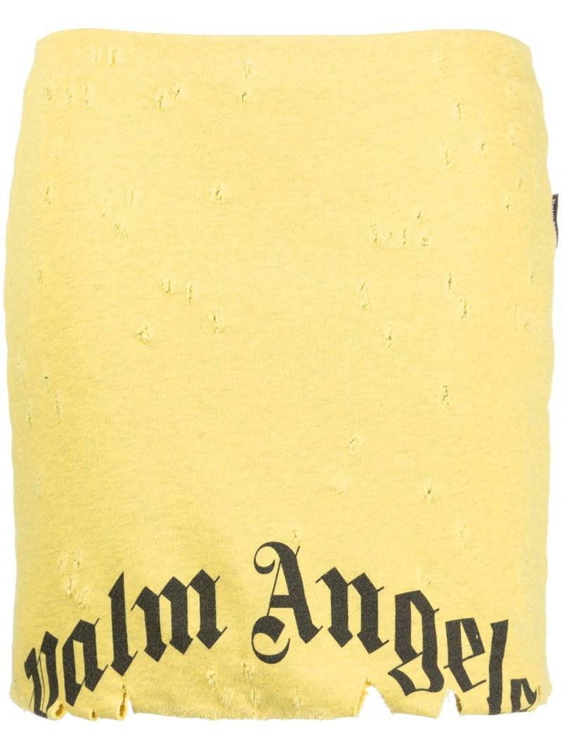 Palm Angels GD Destroyed miniskirt - Yellow von Palm Angels