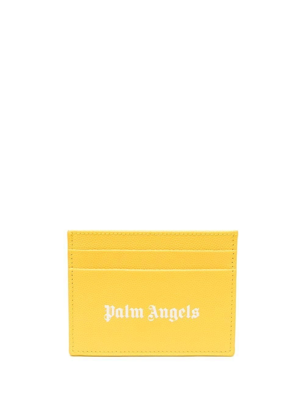Palm Angels Gothic logo-print cardholder - Yellow von Palm Angels