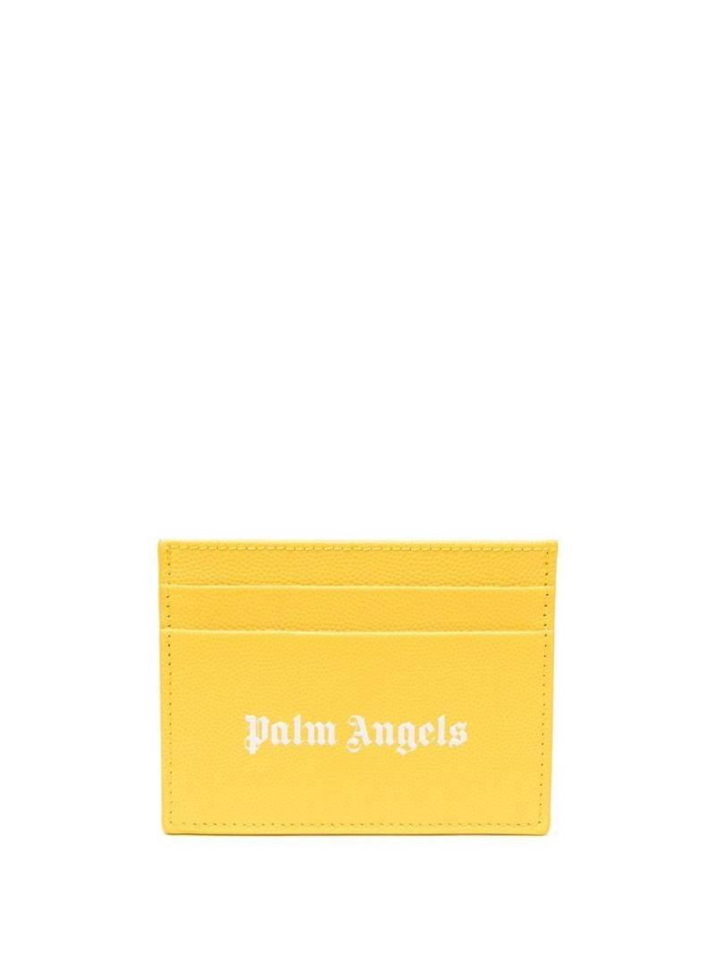 Palm Angels Gothic logo-print cardholder - Yellow von Palm Angels