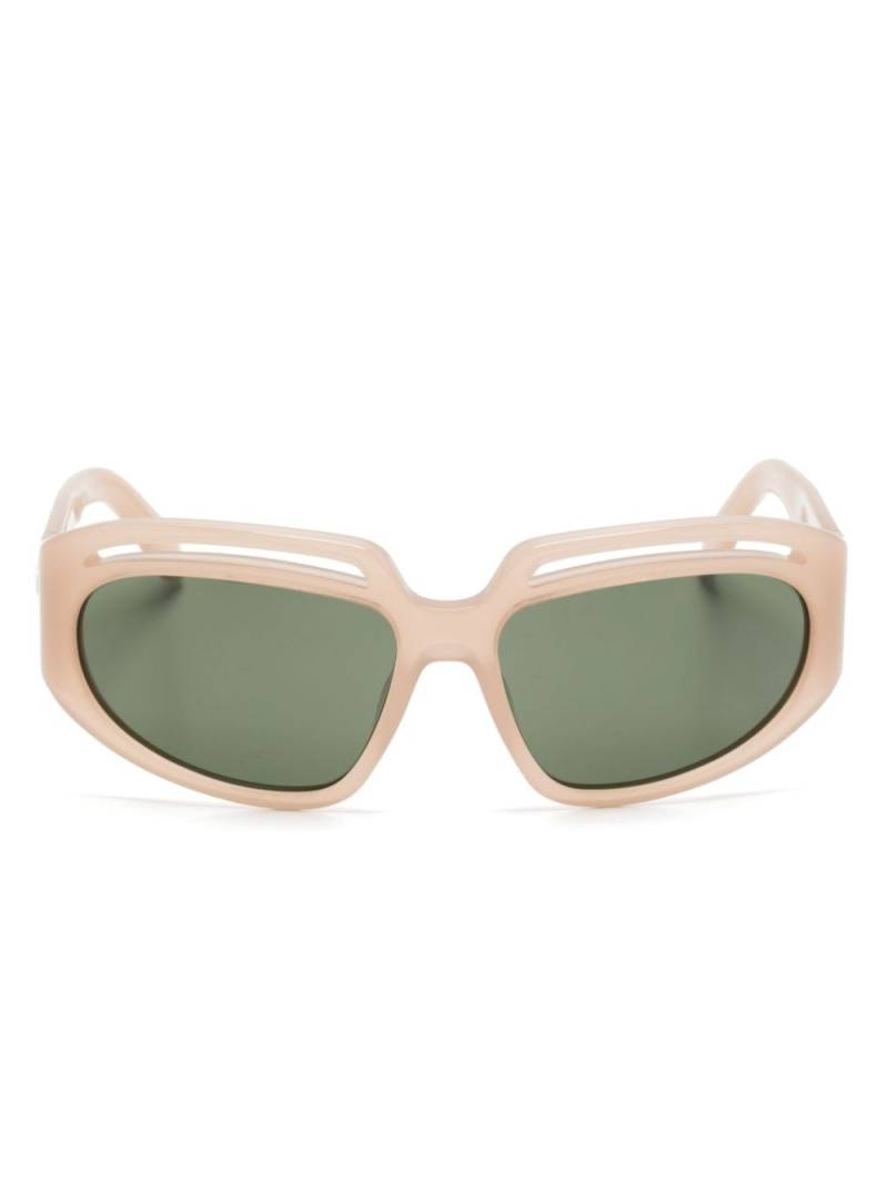 Palm Angels Eyewear Heights logo-plaque square-frame sunglasses - Neutrals von Palm Angels Eyewear