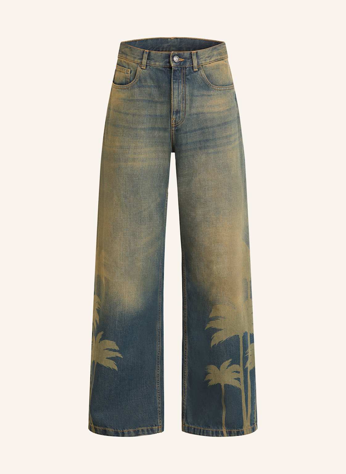 Palm Angels Jeans Laser Palms blau von Palm Angels