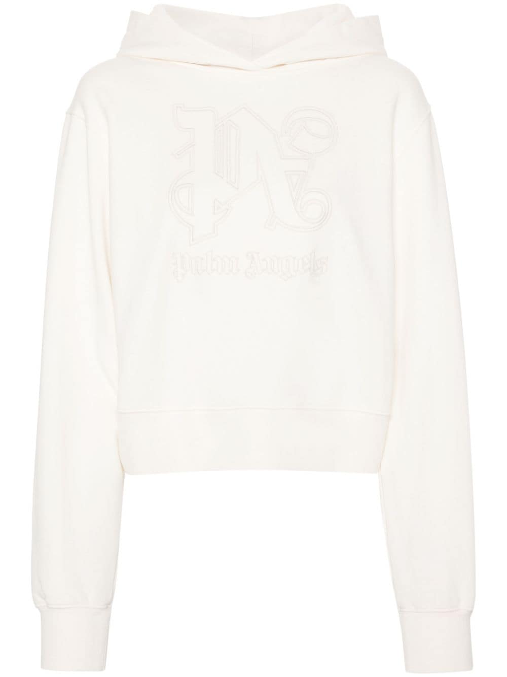 Palm Angels Monogram Statement cotton hoodie - White von Palm Angels