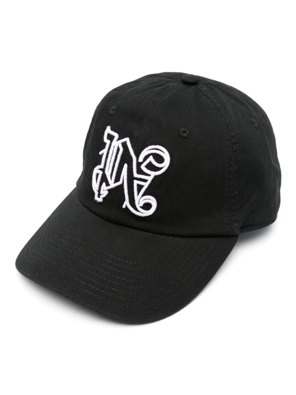 Palm Angels monogram-appliqué baseball cap - Black von Palm Angels