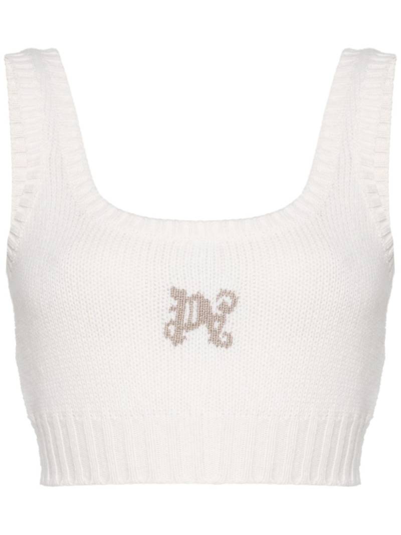 Palm Angels Monogram knitted top - Neutrals von Palm Angels