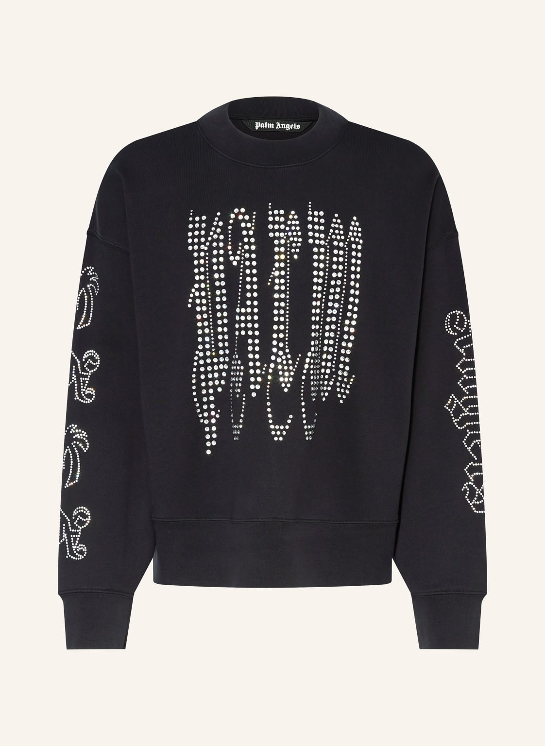 Palm Angels Oversized-Sweatshirt Mit Schmucksteinen schwarz von Palm Angels