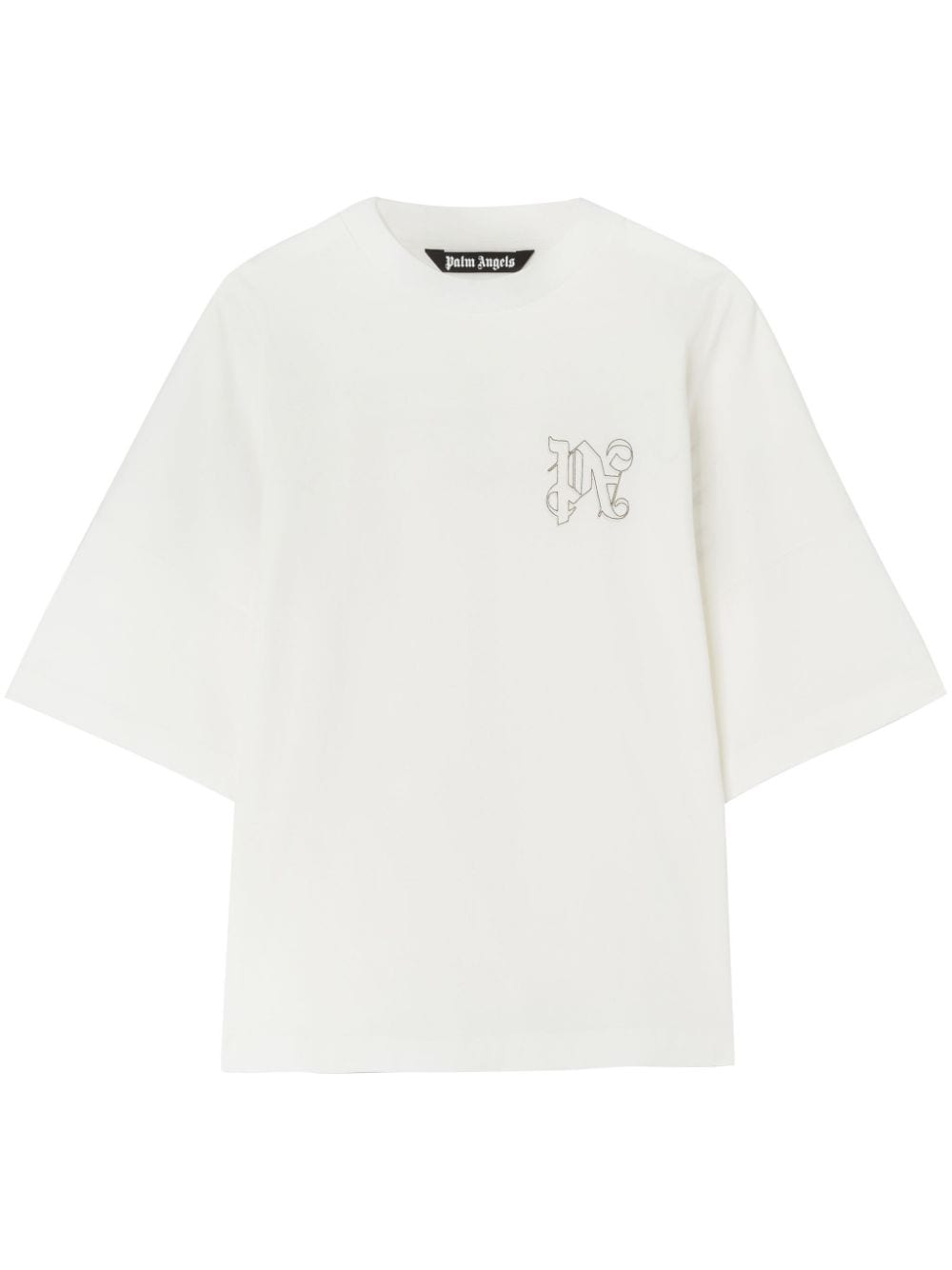 Palm Angels PA Monogram-embroidered T-shirt - White von Palm Angels