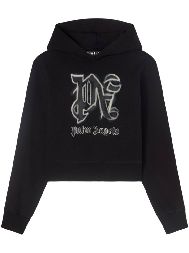 Palm Angels Hyper monogram-print hoodie - Black von Palm Angels