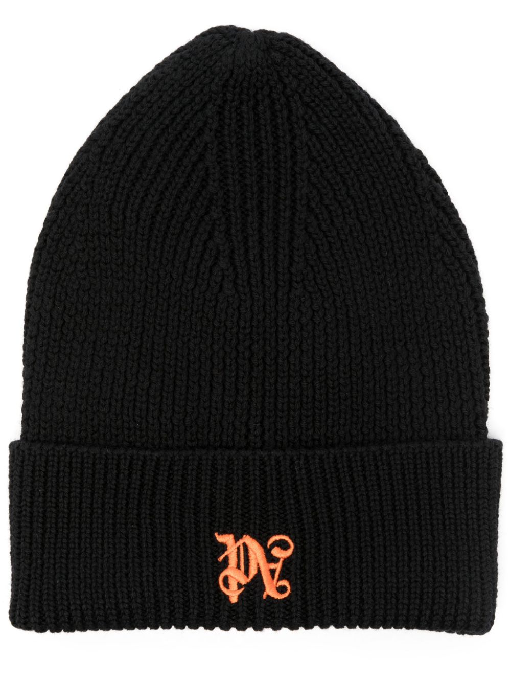 Palm Angels PA-monogram beanie hat - Black von Palm Angels