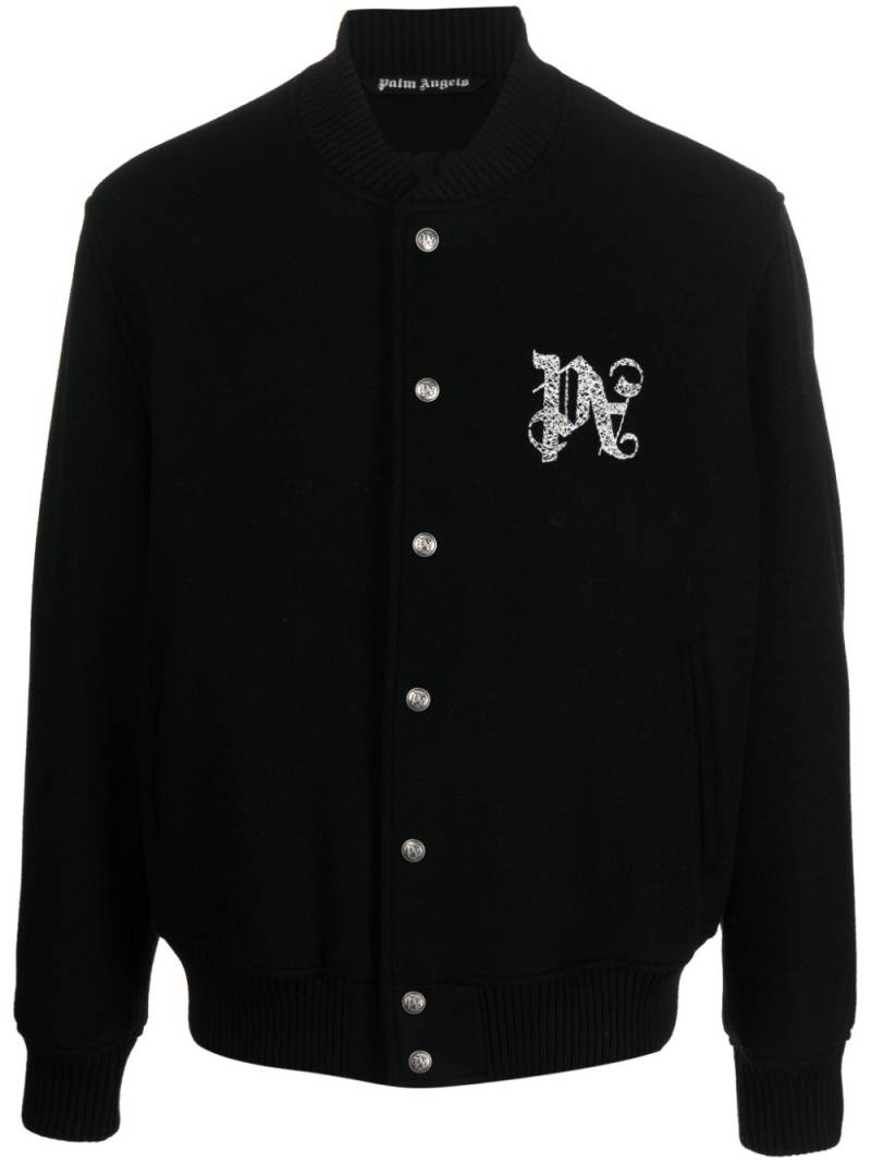 Palm Angels monogram-embroidered bomber jacket - Black von Palm Angels