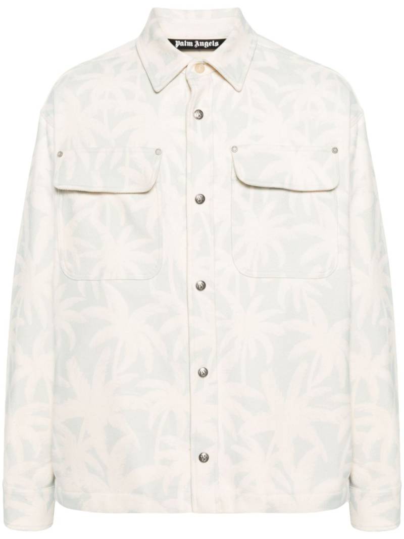 Palm Angels Palms cotton overshirt - Blue von Palm Angels