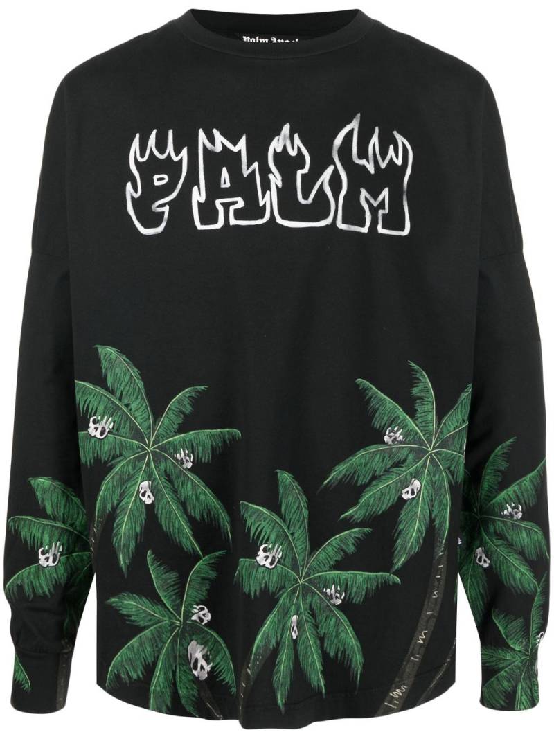 Palm Angels Palms&Skull logo-print sweatshirt - Black von Palm Angels