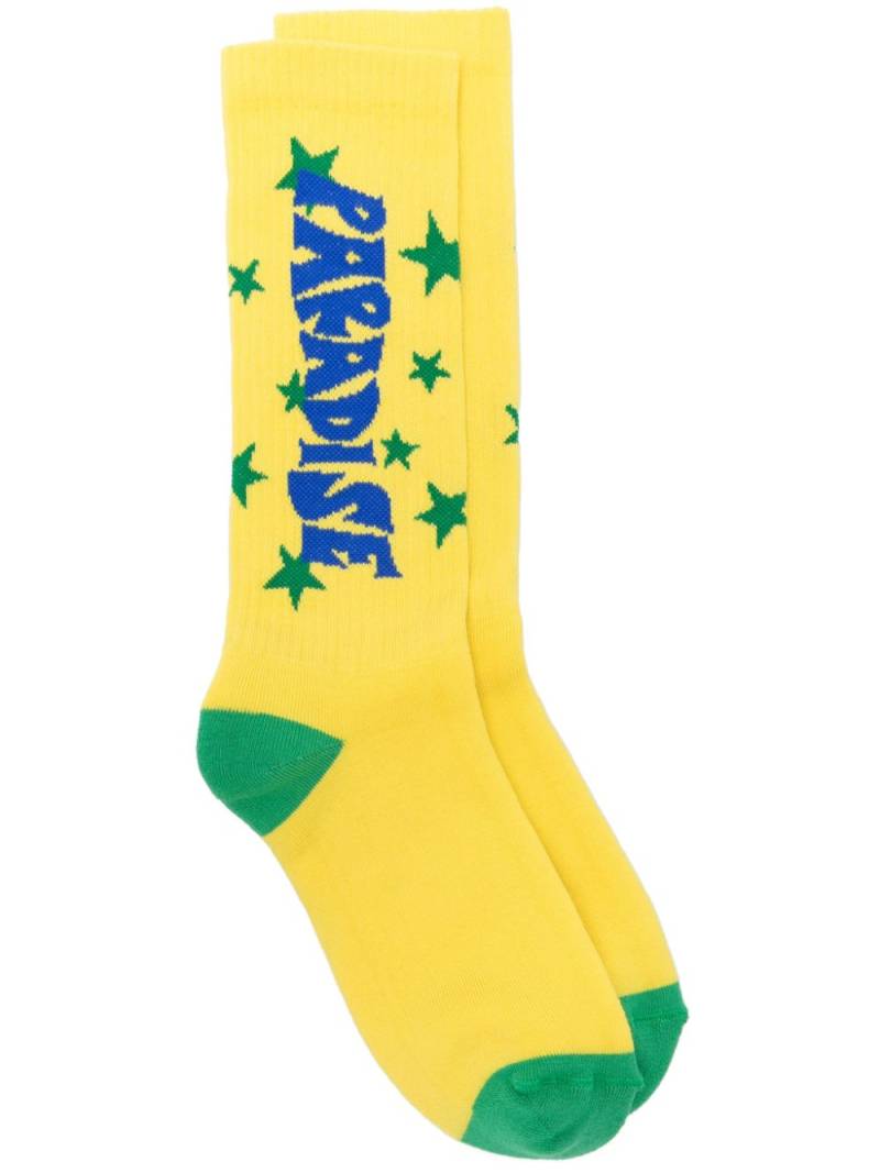 Palm Angels Paradise socks - Yellow von Palm Angels