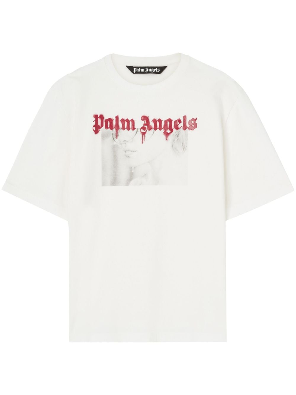 Palm Angels Portrait Pencil cotton T-shirt - White von Palm Angels