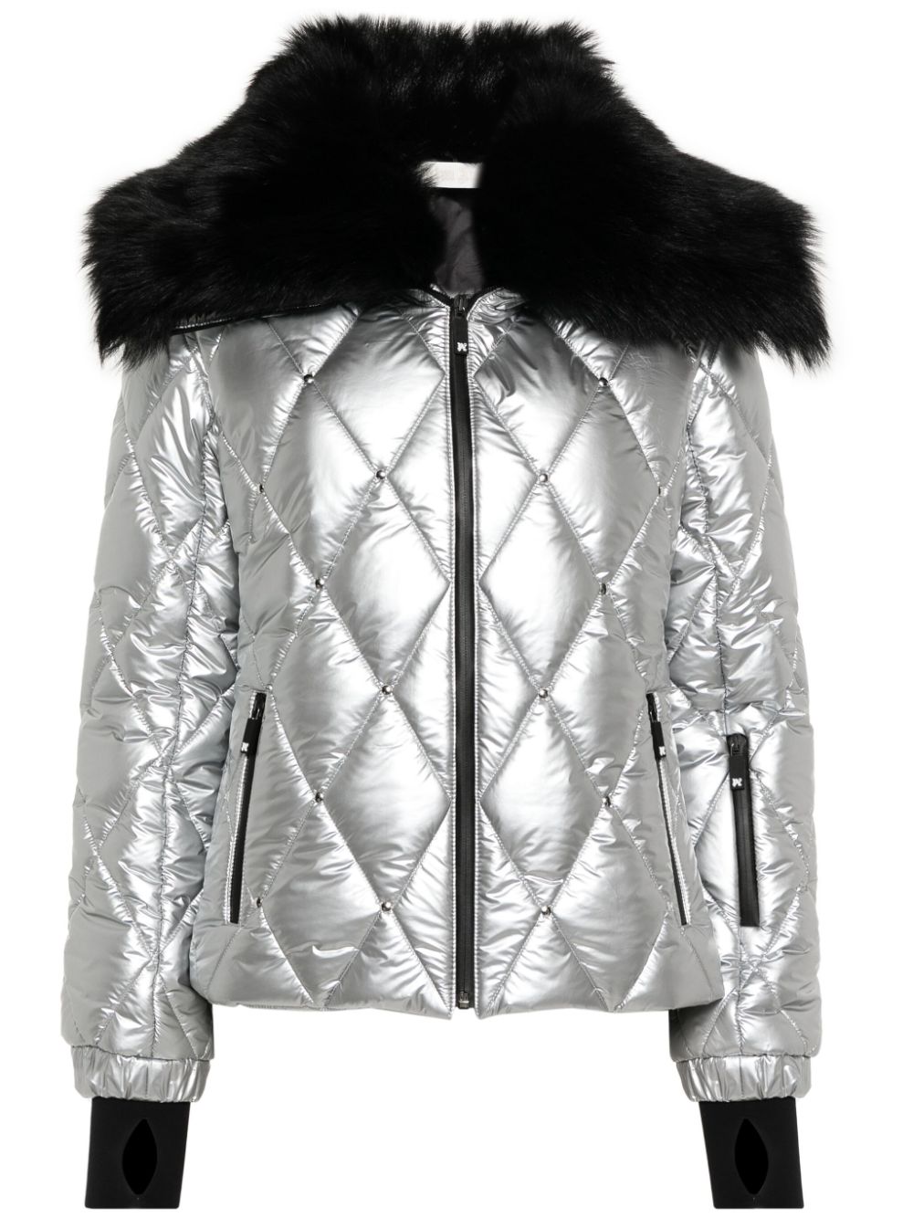 Palm Angels Reflective quilted ski jacket - Silver von Palm Angels