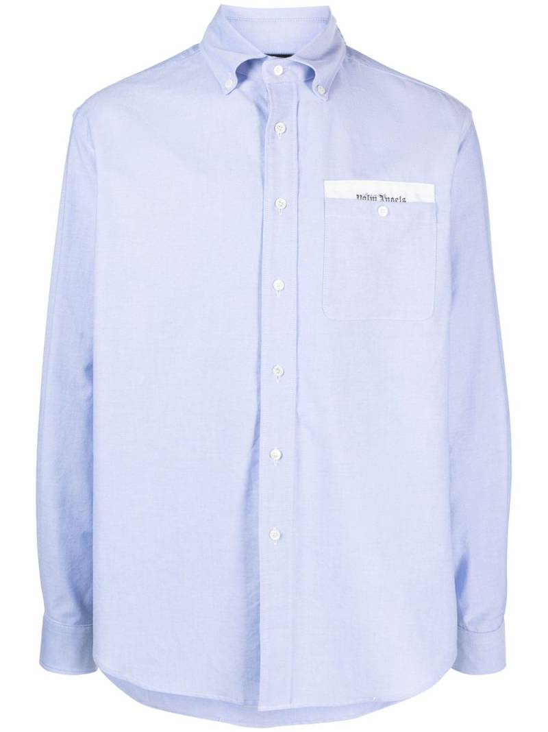 Palm Angels Sartorial-tape cotton shirt - Blue von Palm Angels