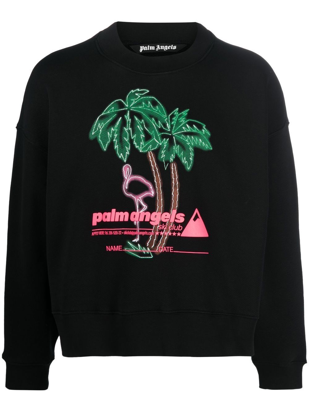 Palm Angels Ski Club logo-print sweatshirt - Black von Palm Angels