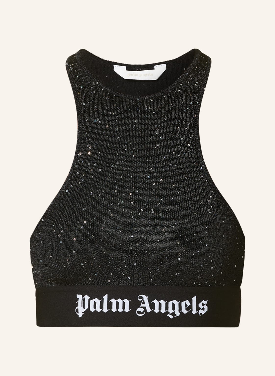 Palm Angels Stricktop Mit Pailletten schwarz von Palm Angels