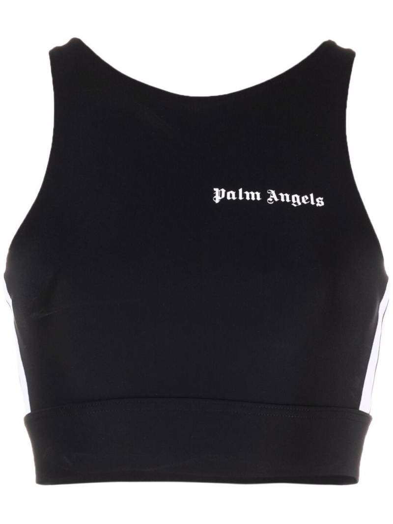 Palm Angels side-stripe cropped top - Black von Palm Angels