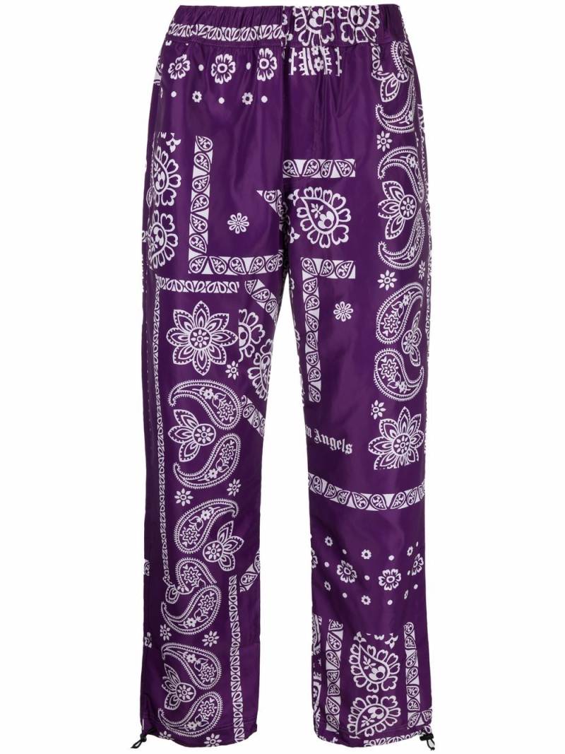 Palm Angels bandana-print logo trousers - Purple von Palm Angels