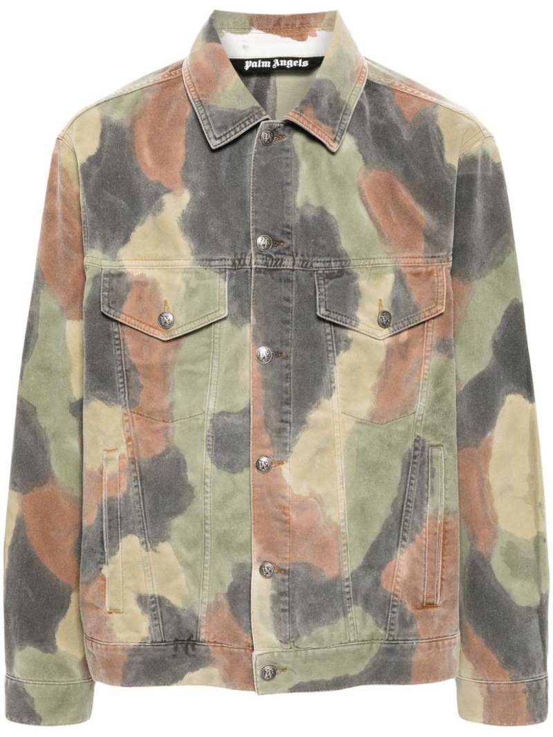 Palm Angels camouflage-pattern denim jacket - Green von Palm Angels