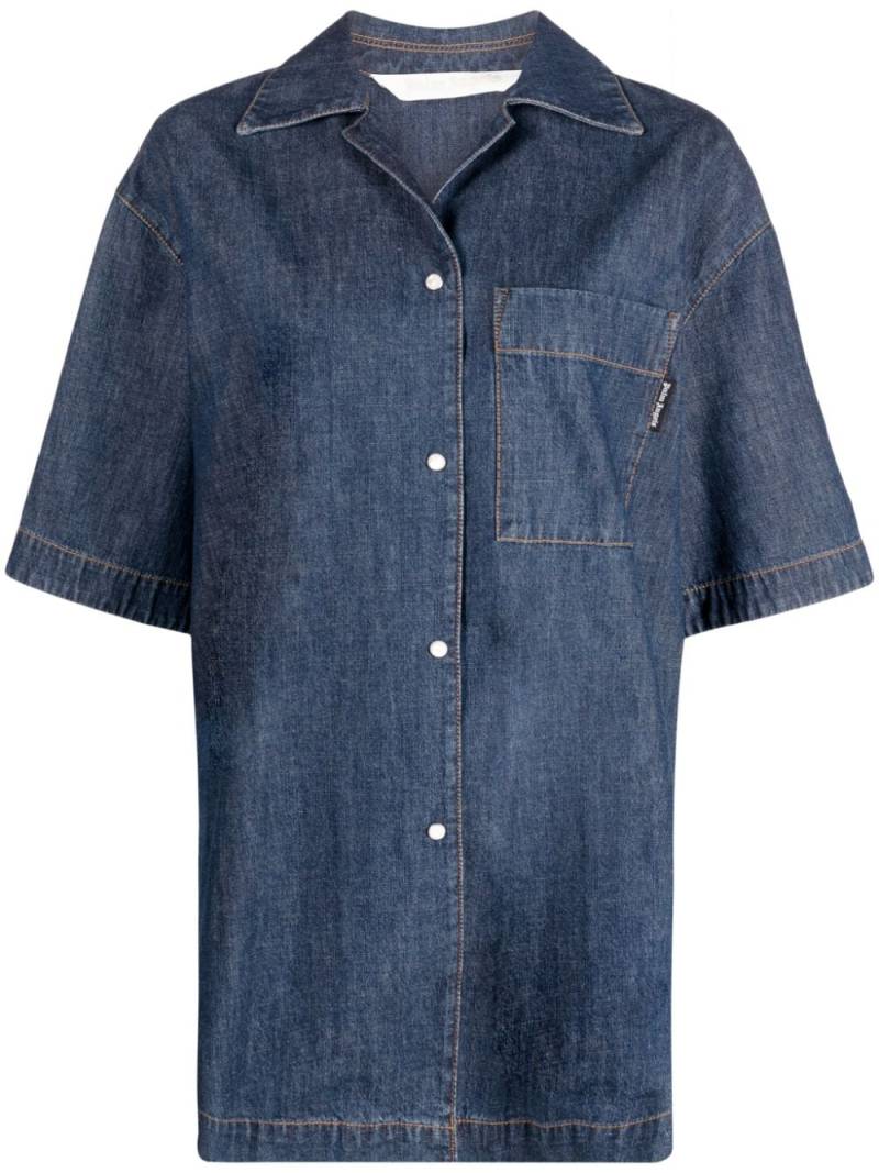 Palm Angels camp-collar denim shirt - Blue von Palm Angels