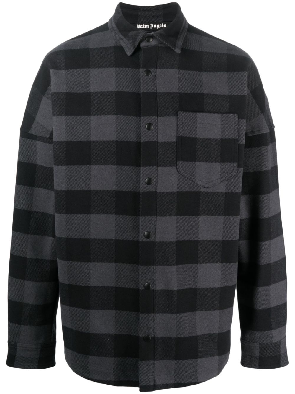 Palm Angels check-print cotton shirt - Black von Palm Angels