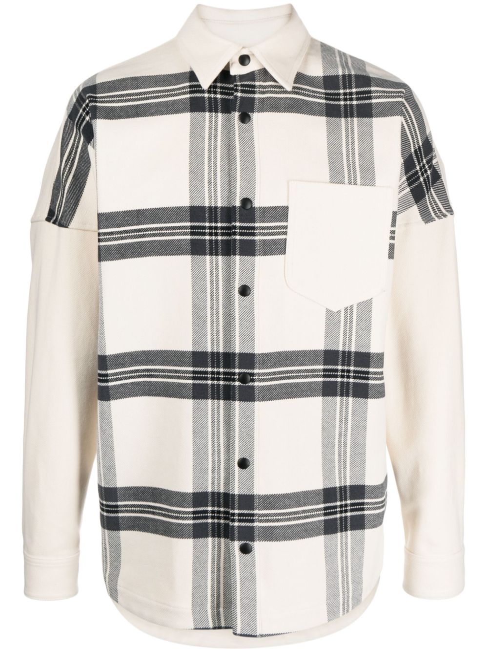 Palm Angels logo-print checked overshirt - Neutrals von Palm Angels