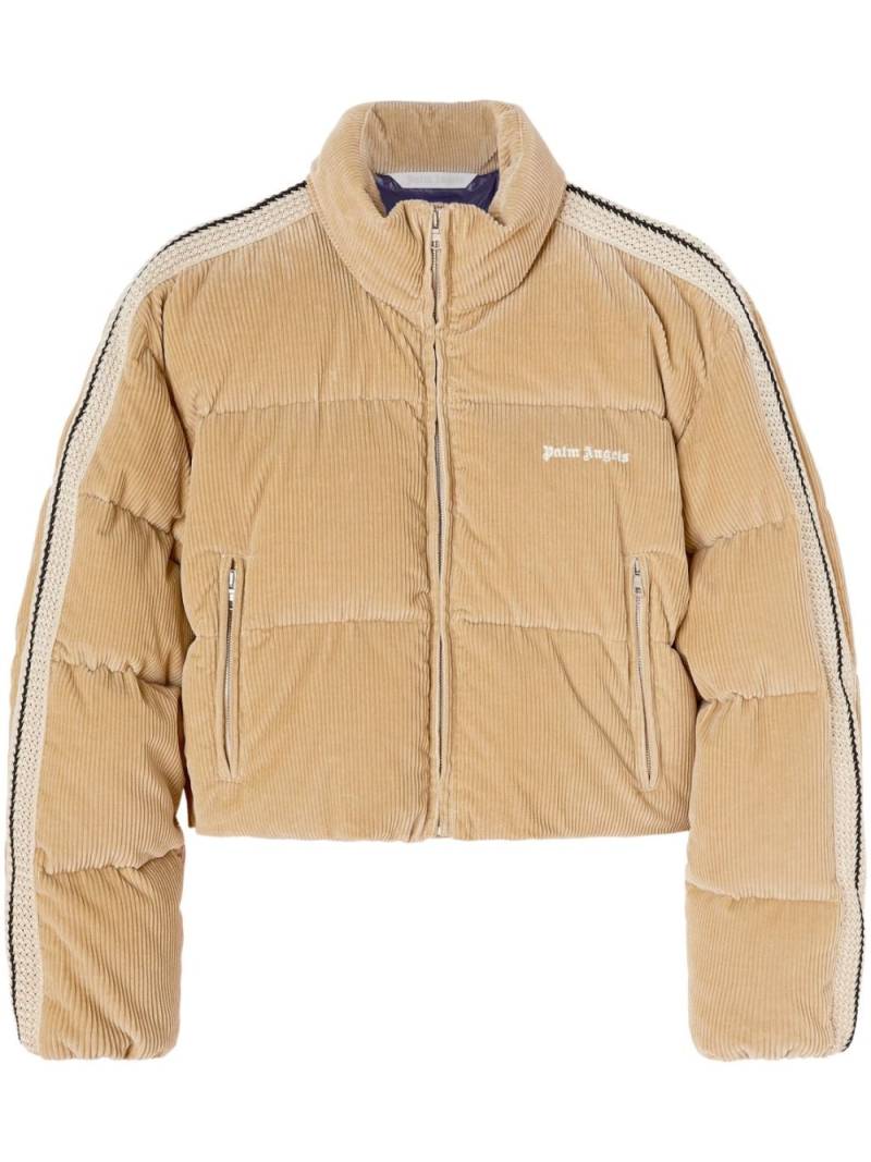 Palm Angels corduroy cropped puffer jacket - Neutrals von Palm Angels