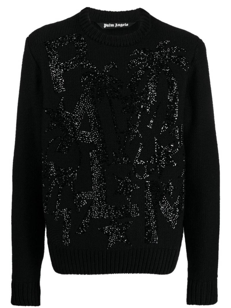 Palm Angels crystal-embellished jumper - Black von Palm Angels